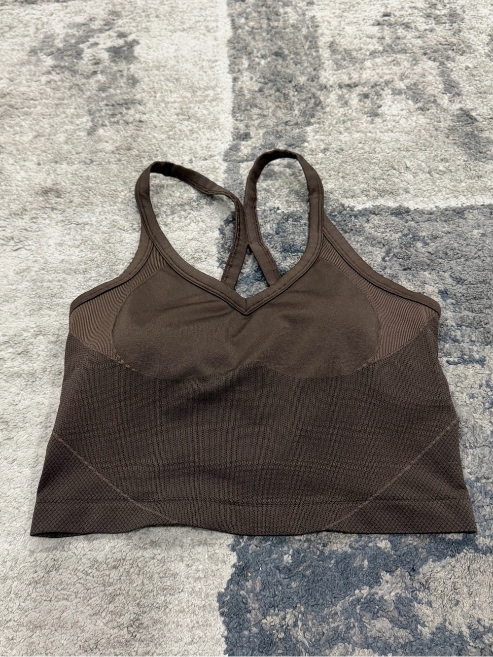 NWT Lululemon Get Low Crossback Training Tank in sequoia twig (brown) M